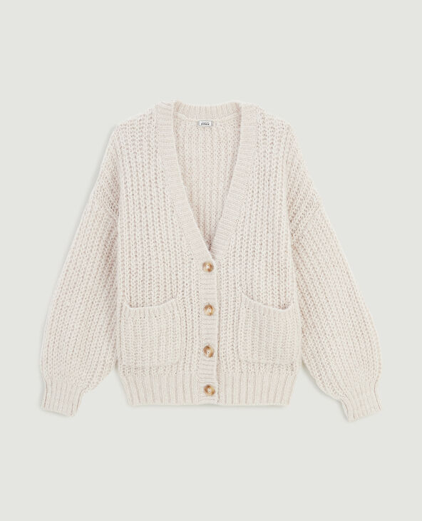 Gilet en grosse maille écru - Pimkie
