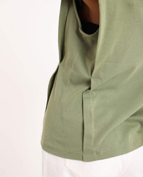 T-shirt à épaulettes vert de gris - Pimkie