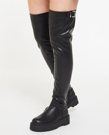 Bottes cuissardes semelles compensées noir - Pimkie