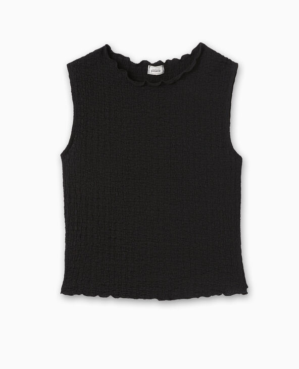 Top sans manches en tissu reliéfé noir - Pimkie