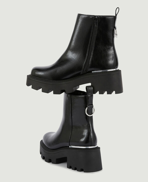 Boots semelles chunky avec détails métal noir - Pimkie