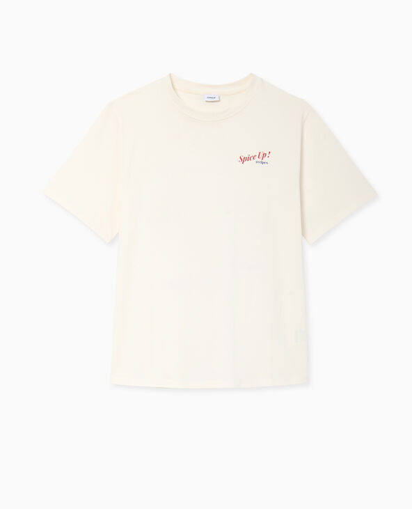 T-shirt oversize avec print devant et dos blanc - Pimkie