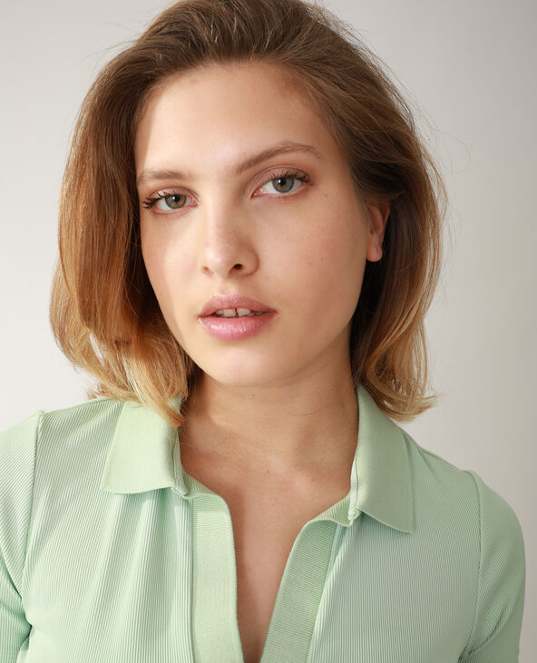 Robe polo côtelée vert de gris - Pimkie