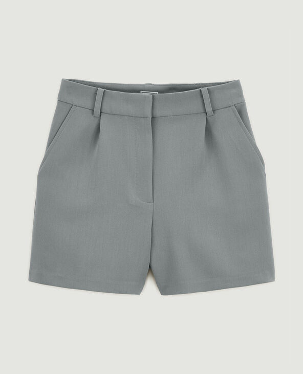 Short taille haute avec pinces gris foncé - Pimkie