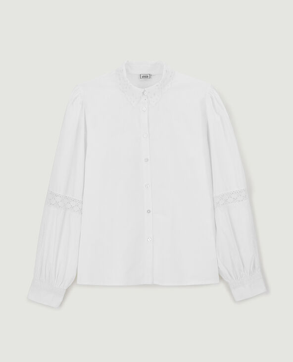 Chemisier broderie et dentelle blanc - Pimkie