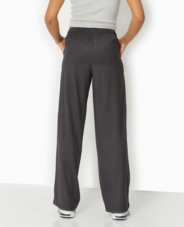 Pantalon large et droit ceinture élastiquée marron - Pimkie