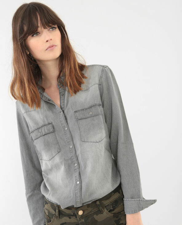 Chemise jean gris foncé - Pimkie