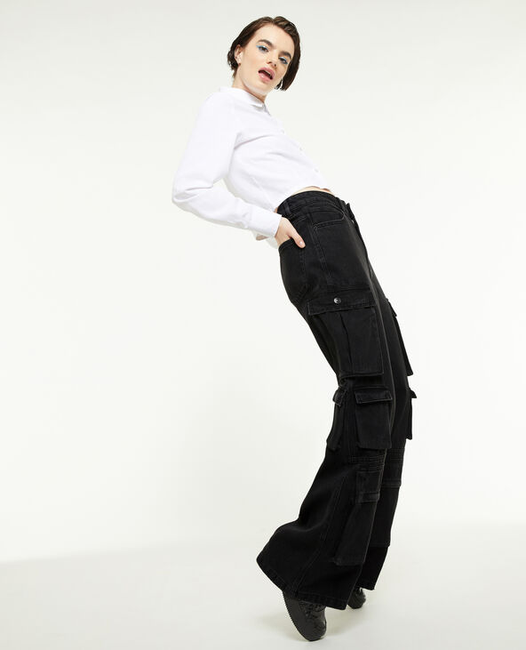 Jean cargo large multipoche noir - Pimkie