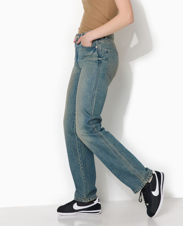 Jean straight taille regular effet dirty jaune ocre - Pimkie