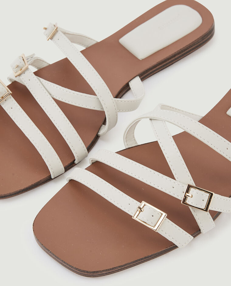 Mules plates avec brides blanc - Pimkie