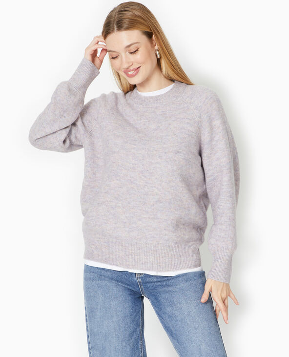Pull oversize col rond manches raglans lilas - Pimkie