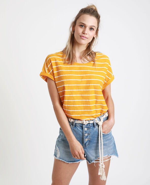 T-shirt rayé jaune ocre - Pimkie