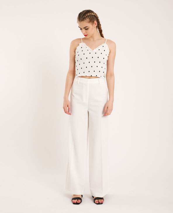 Pantalon à jambes larges blanc - Pimkie