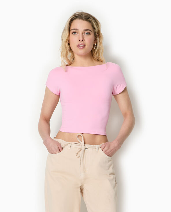 Top court dos ouvert rose - Pimkie