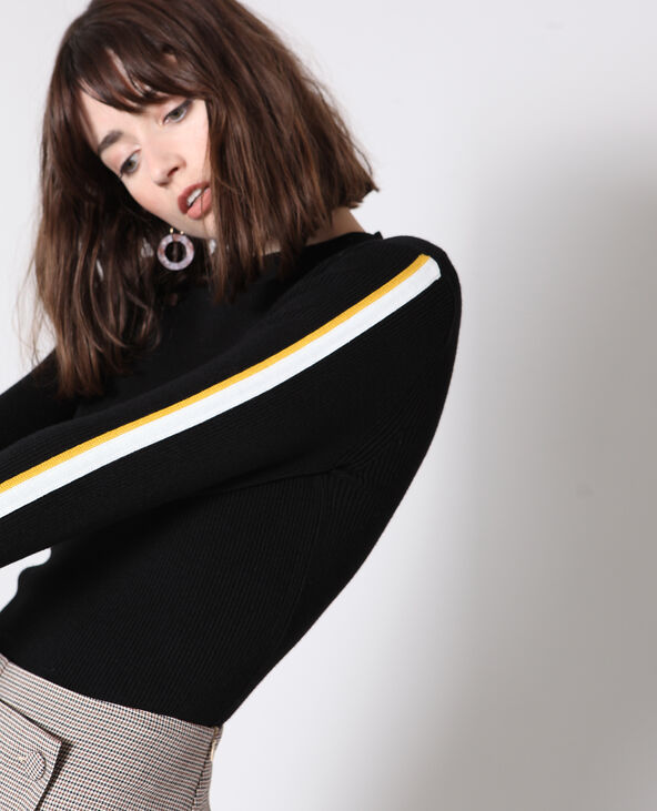 Pull à bandes colorées noir - Pimkie