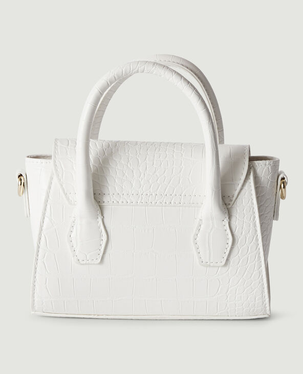 Mini-sac boxy effet croco blanc - Pimkie