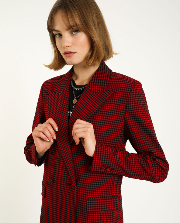 Veste vichy bordeaux - Pimkie