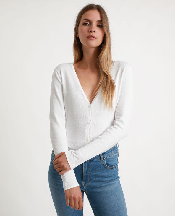 Gilet maille texturée blanc - Pimkie