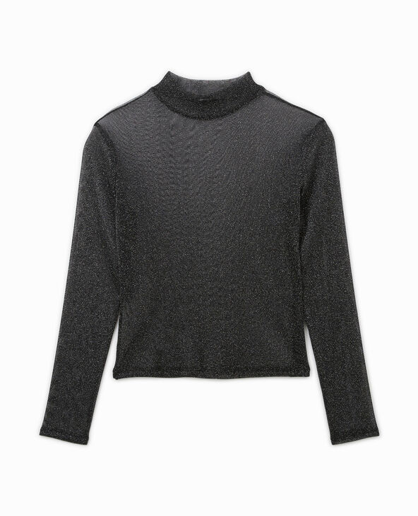 Top col montant avec lurex argenté - Pimkie