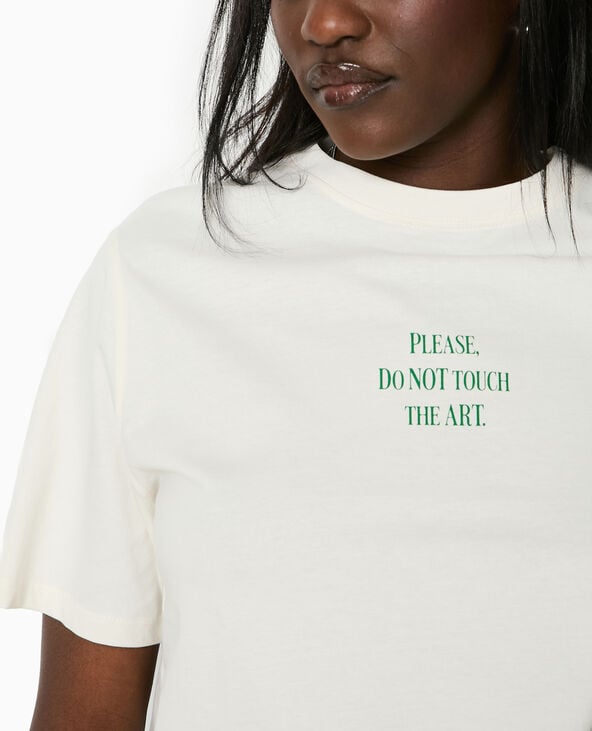 T-shirt oversize avec print devant et dos blanc - Pimkie