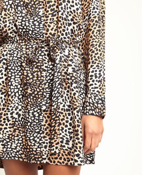 Robe chemise léopard beige - Pimkie