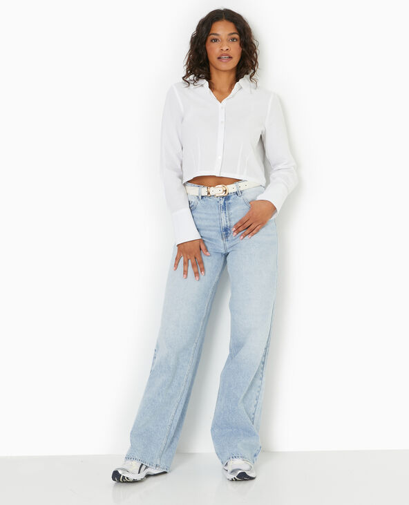 Chemise courte et resserrée blanc - Pimkie