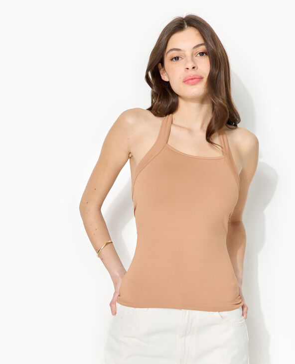 Dos-nu en maille extensible marron - Pimkie