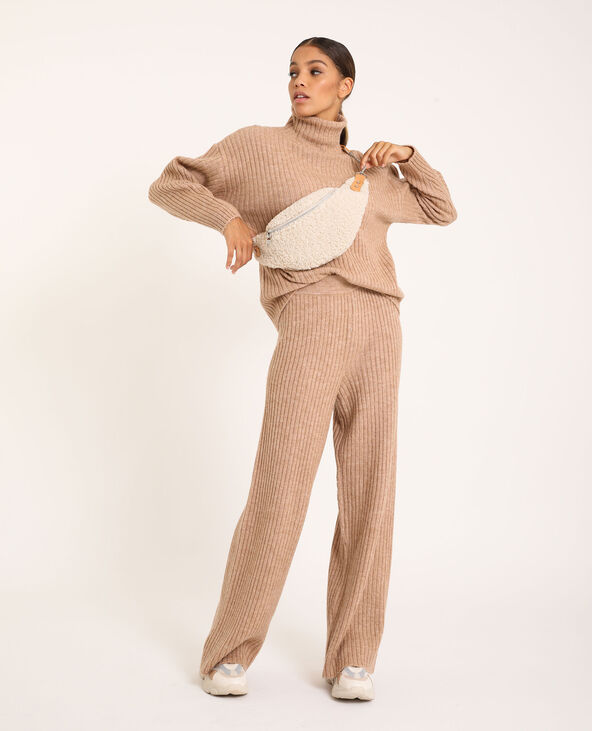 Pantalon tricot beige - Pimkie