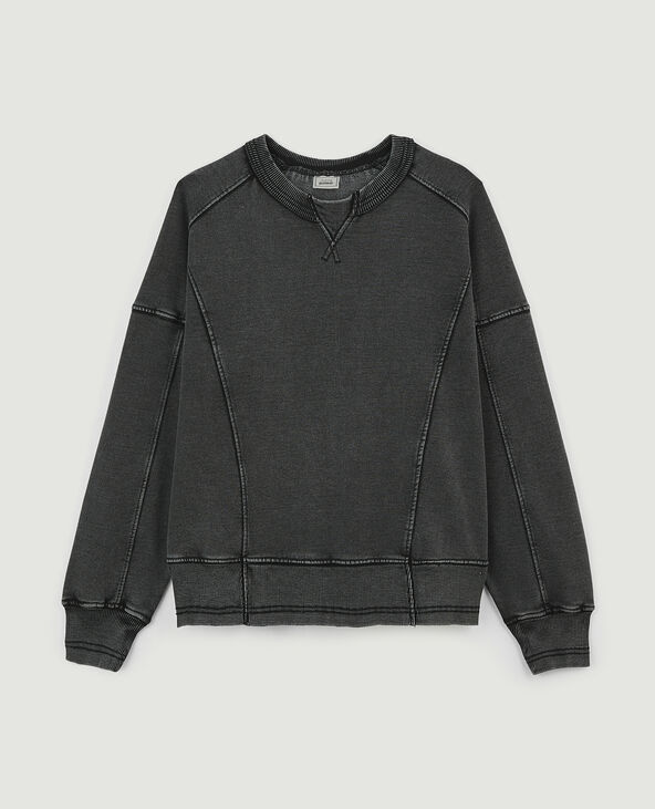 Sweat loose avec jeux de coutures gris foncé - Pimkie