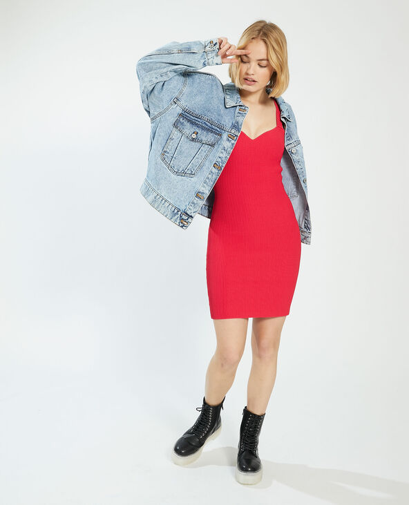 Robe côtelée rose fuchsia - Pimkie
