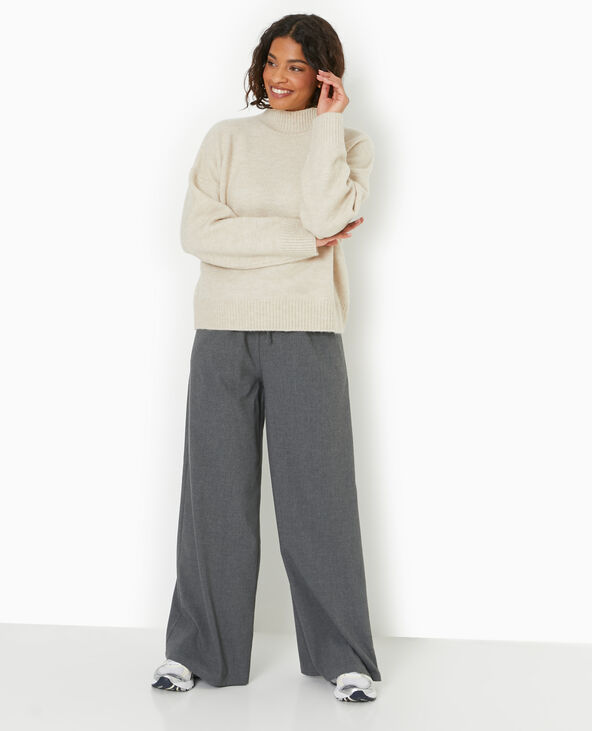 Pull oversize col montant beige - Pimkie