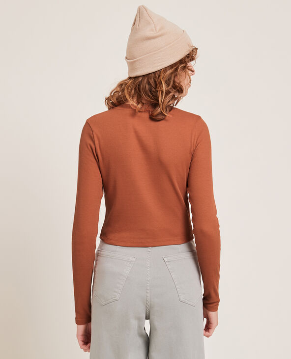 T-shirt court manches longues orange - Pimkie