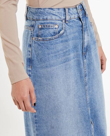Jupe longue en jean bleu - Pimkie