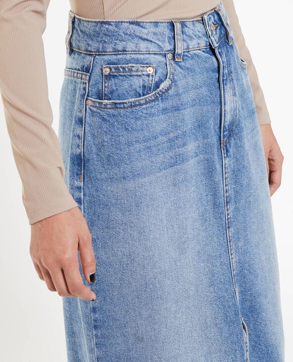 Jupe longue en jean bleu - Pimkie