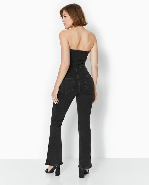 Combipantalon bustier en jean stretch noir - Pimkie