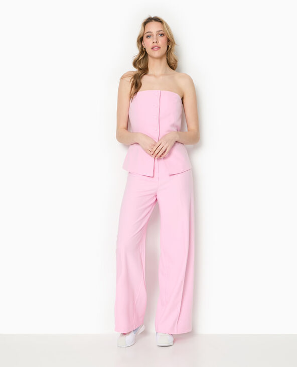 Top bustier avec boutons rose - Pimkie