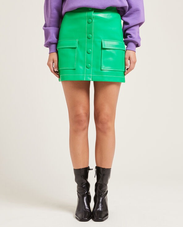 Jupe courte boutonnee en simili cuir Pimkie