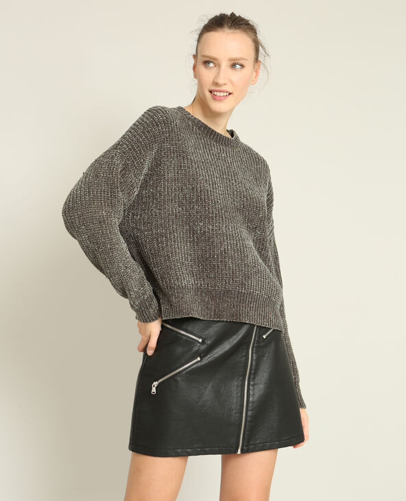 Pull en maille chenille vert foncé - Pimkie