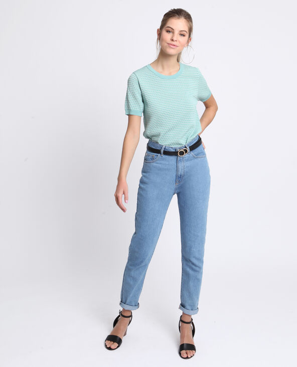 Top nid d'abeille vert de gris - Pimkie
