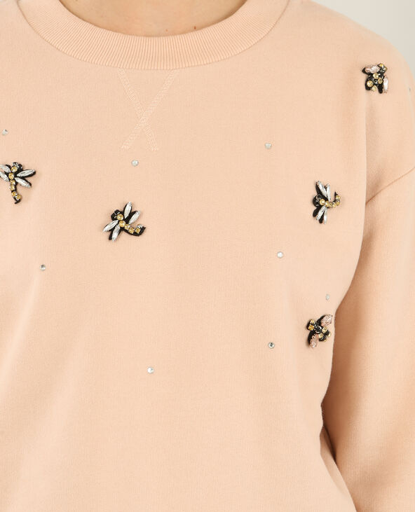 Sweat à bijoux rose clair - Pimkie
