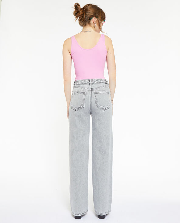 Jean wide taille haute gris clair - Pimkie