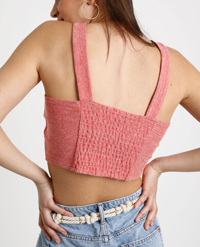 Crop top à nœud rouge - Pimkie