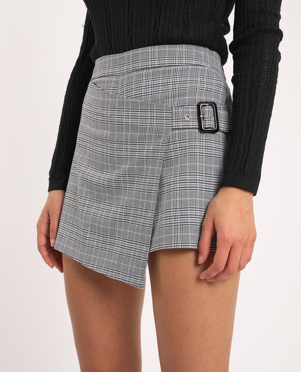 Jupe short à carreaux noir - Pimkie