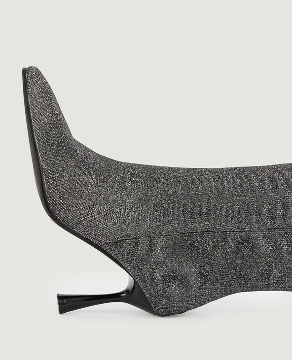 Boots pointues en maille textile avec lurex argenté - Pimkie