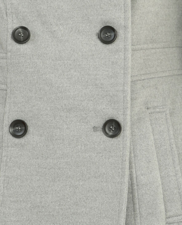 Manteau double boutonnage gris chiné - Pimkie