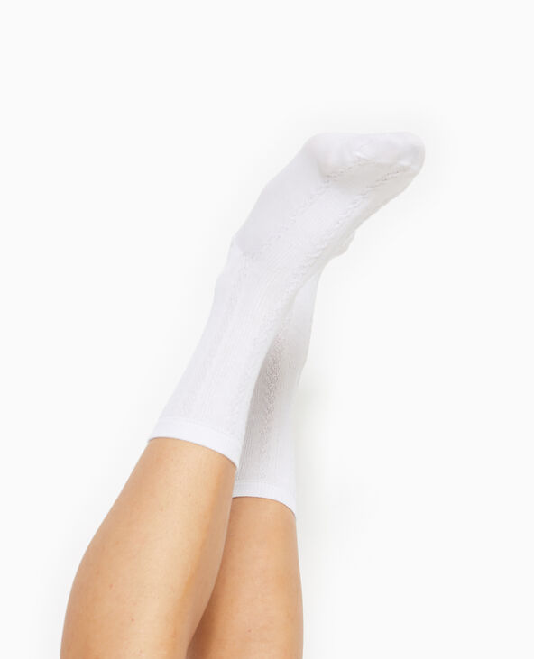 Chaussettes en maille fantaisie blanc - Pimkie