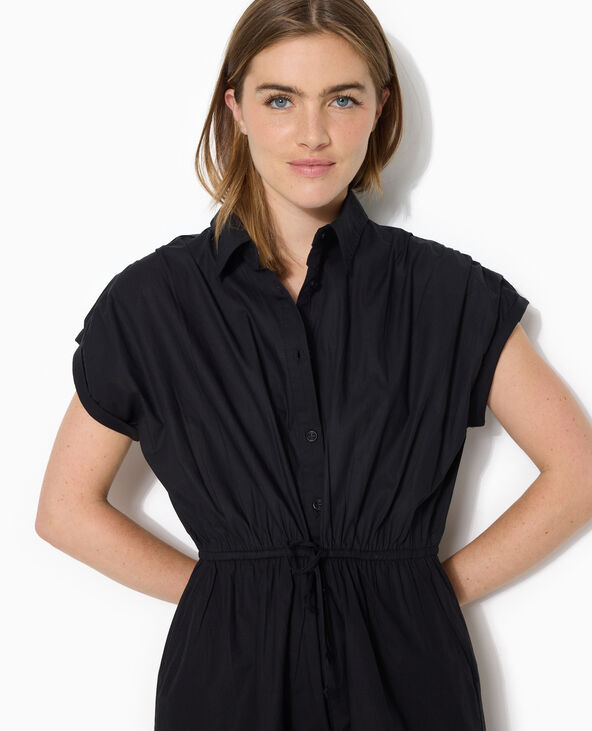 Combishort chemise avec taille élastiquée noir - Pimkie