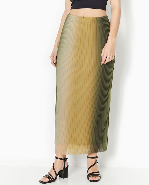 Jupe longue en tulle plissé vert clair - Pimkie