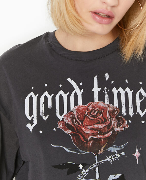 T-shirt oversize avec print gris foncé - Pimkie