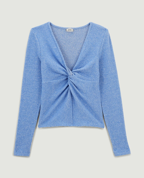 T-shirt manches longues toucher doux bleu - Pimkie